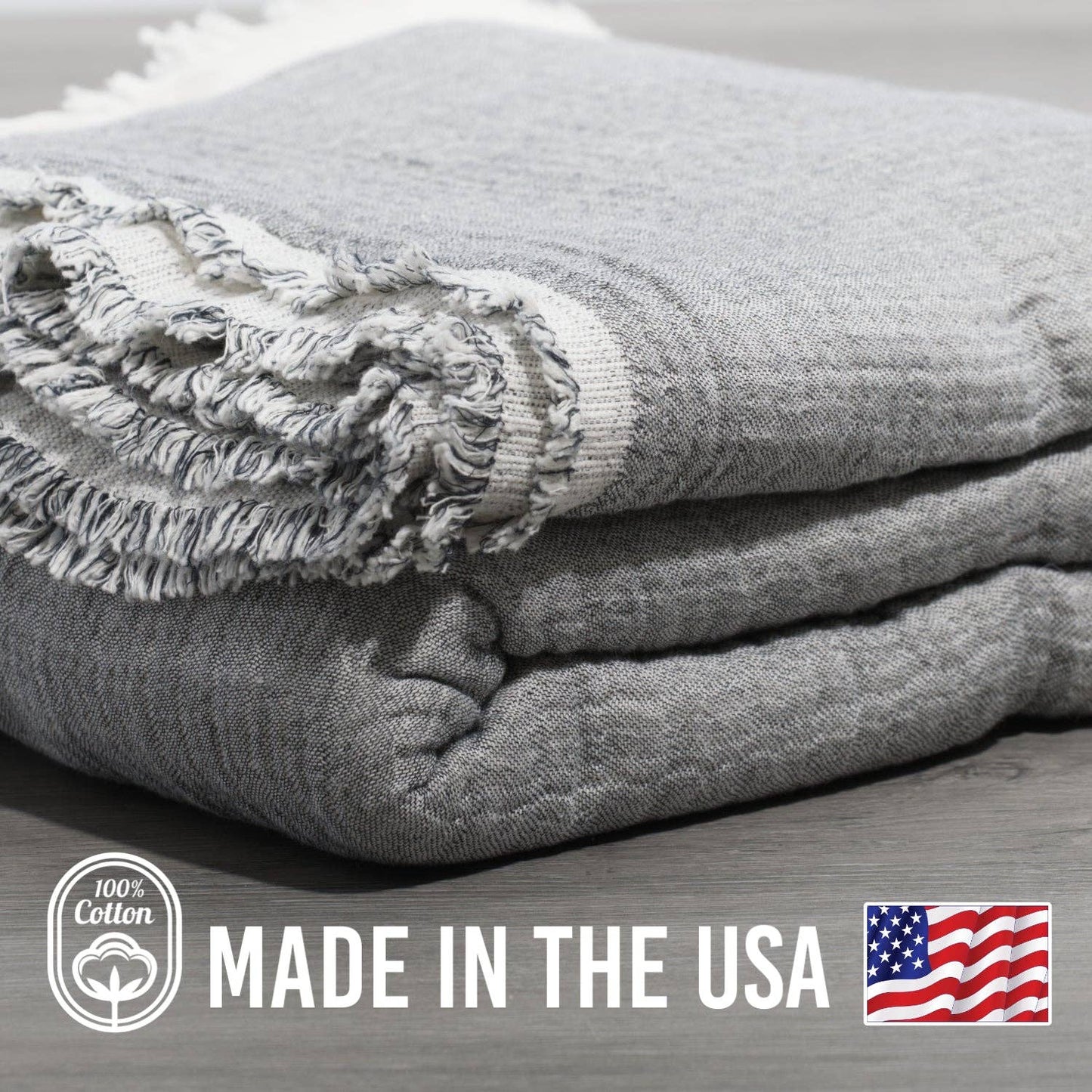 Country Cottons 100% Cotton Reversible Muslin Coverlet — 80 x 102 in, 4-Layer
