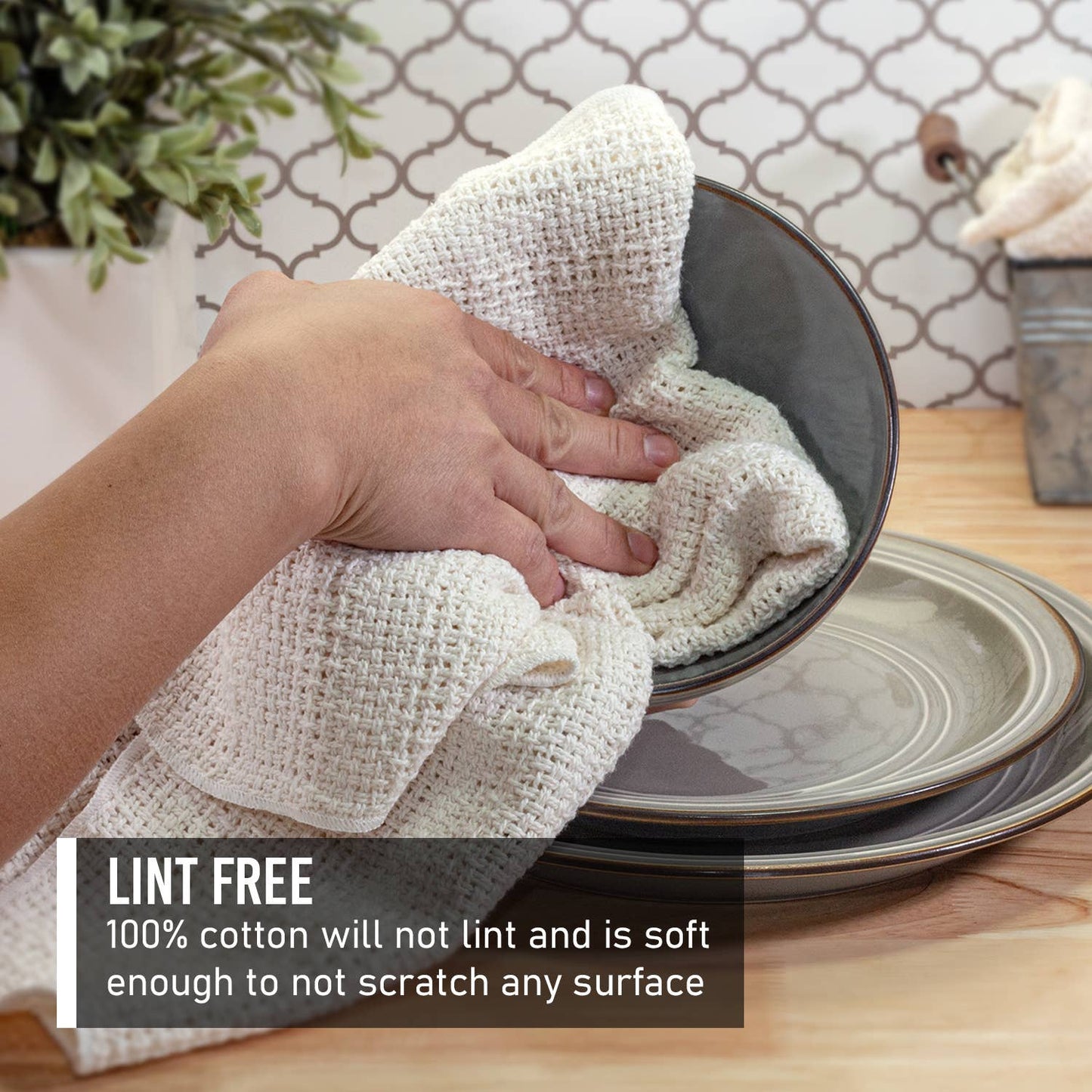 Country Cottons Kitchen Towels 2-Pack — 100% Cotton, Made in North Carolina, 24 x 15 in