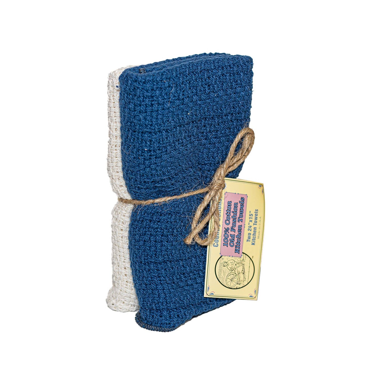 Country Cottons Kitchen Towels 2-Pack — 100% Cotton, Made in North Carolina, 24 x 15 in