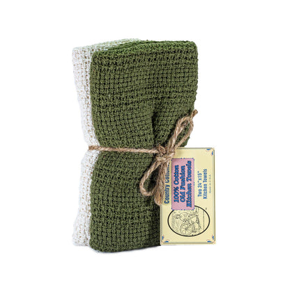 Country Cottons Kitchen Towels 2-Pack — 100% Cotton, Made in North Carolina, 24 x 15 in