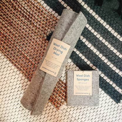 Wool Dish Drying Mat — Handmade in New Orleans, 100% Natural Wool Felt, Eco-Friendly